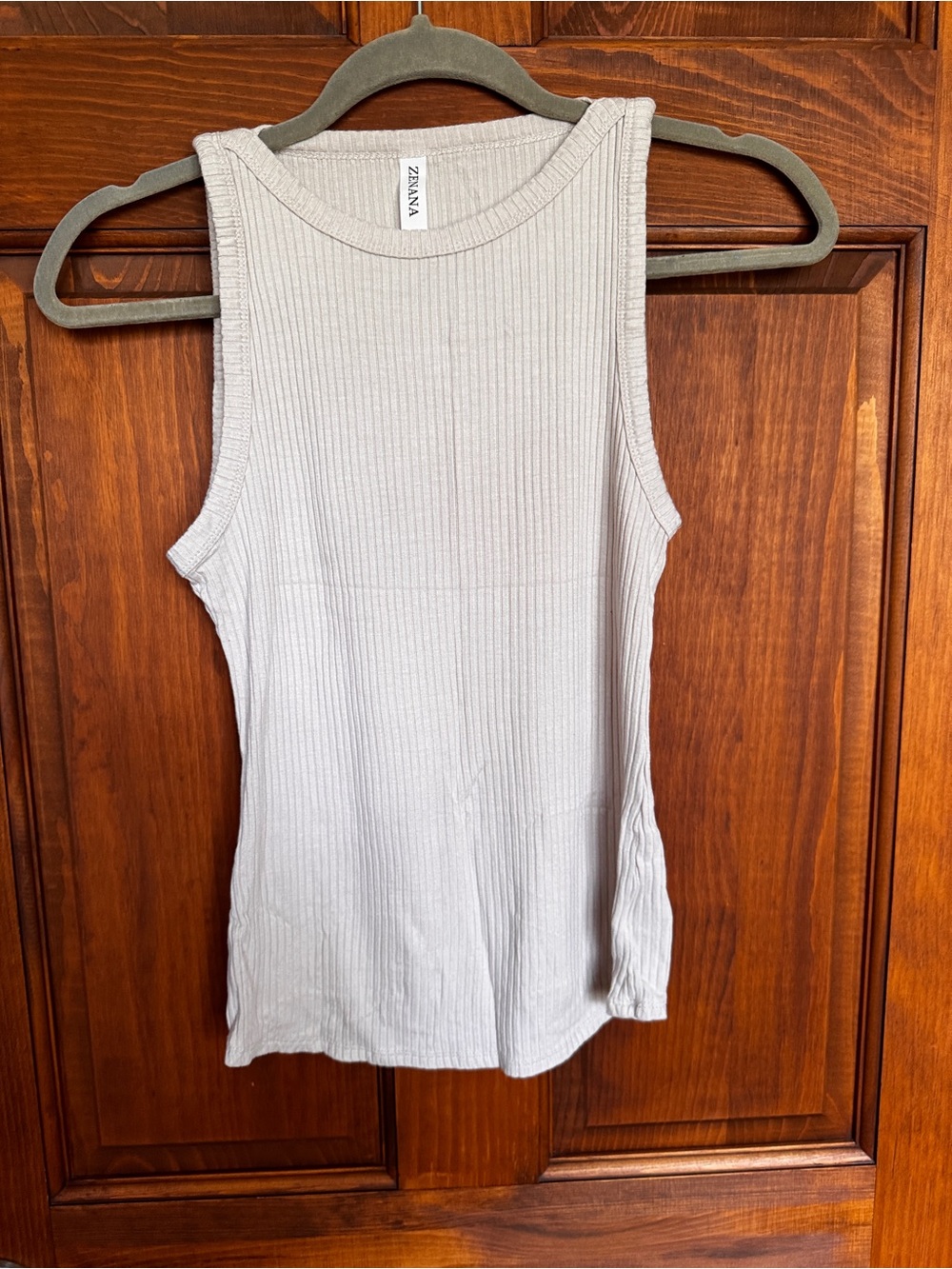 Zenana Outfitters Cream Ribbed tank - Picture 2 of 6